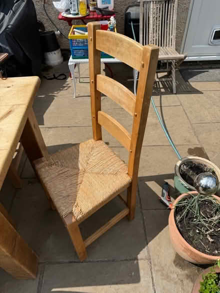 Photo of free Pine dining table and chairs (St Ippolyts.) #4