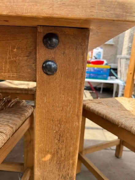 Photo of free Pine dining table and chairs (St Ippolyts.) #3