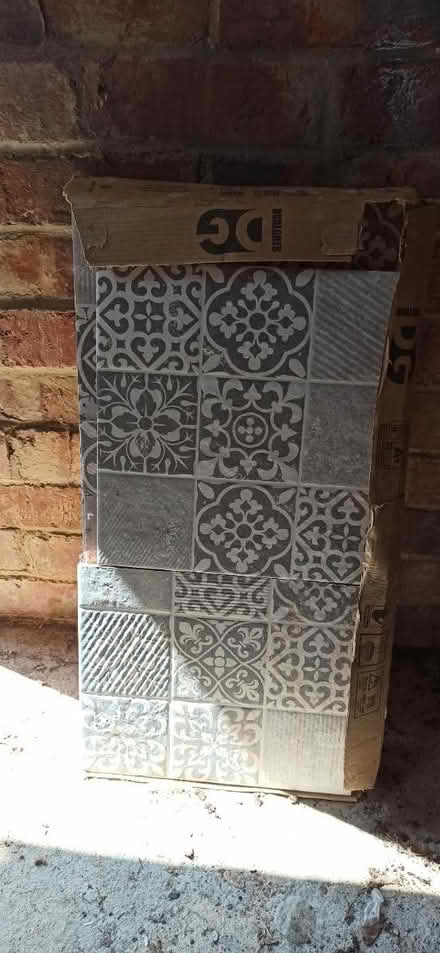 Photo of free Grey Patterned Tiles (Bedwell SG1) #1
