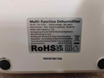 Photo of free Dehumidifier (2.3 litres) fully functioning (Abingdon OX14) #2