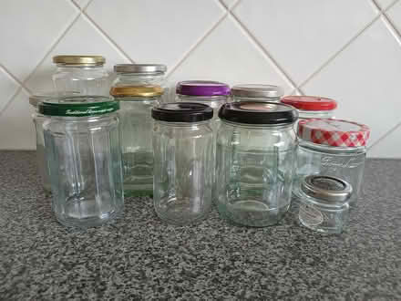 Photo of free Variety of glass jars with lids (Basildon SS13) #3
