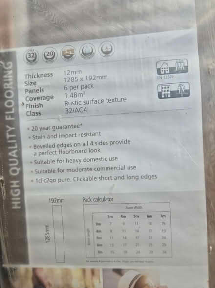 Photo of free laminated flooring board 1 pack (Dursley area) #2