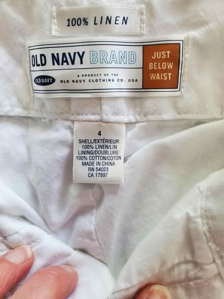 Photo of free White linen women's pants size 4 (North Oakland) #3