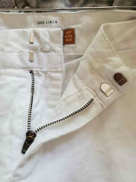 Photo of free White linen women's pants size 4 (North Oakland) #4