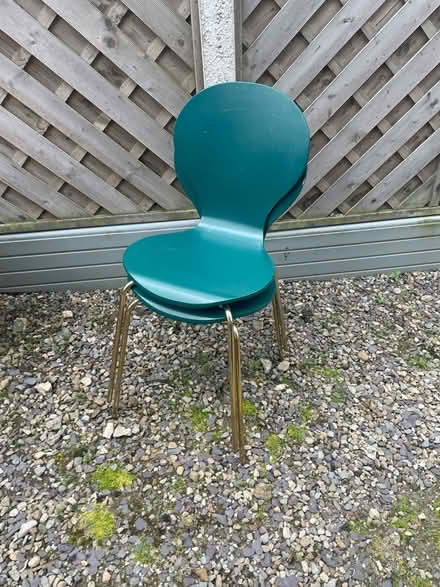 Photo of free X2 green and gold chairs (Jennyfield HG1) #1