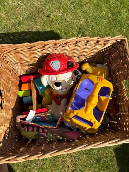 Photo of free Wicker basket with toddler toys (Rainham ME8 8TB) #1