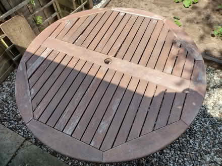 Photo of free Fold-down Garden table (120cm wide) (Wellesbourne, CV35) #1