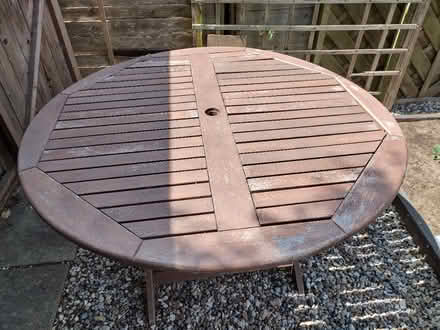 Photo of free Fold-down Garden table (120cm wide) (Wellesbourne, CV35) #3