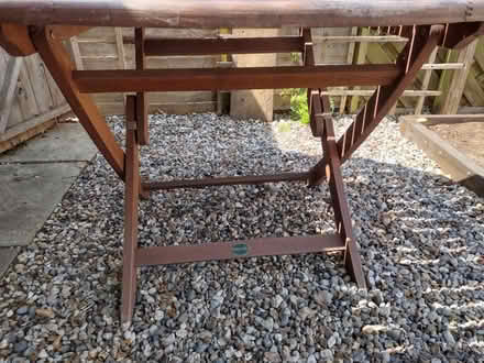 Photo of free Fold-down Garden table (120cm wide) (Wellesbourne, CV35) #2