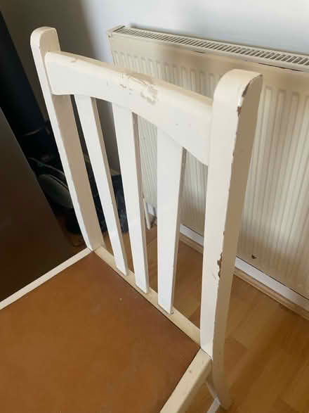 Photo of free Set of 2 white wooden dining chairs (Walthamstow) #3