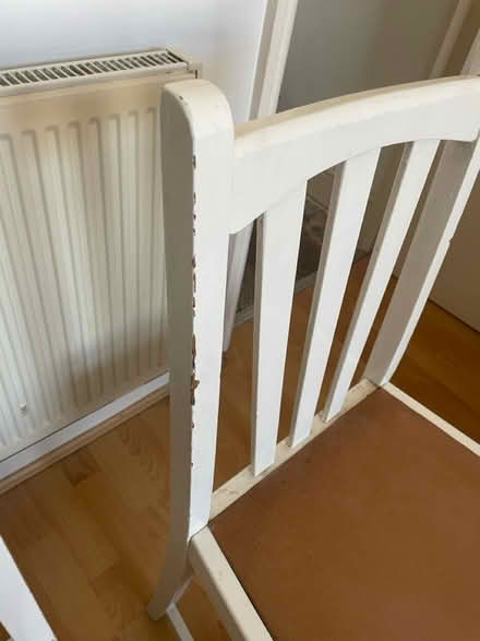 Photo of free Set of 2 white wooden dining chairs (Walthamstow) #4