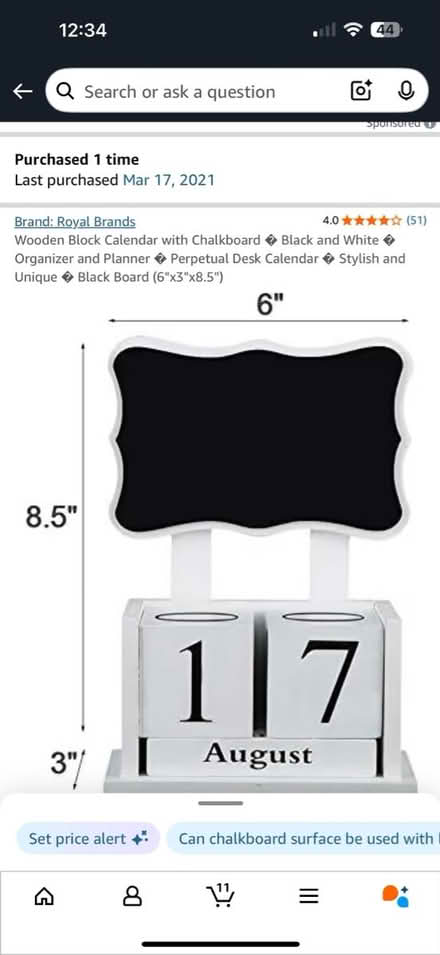 Photo of free Wooden Block Calendar w/ Chalkboard (Somerset) #2
