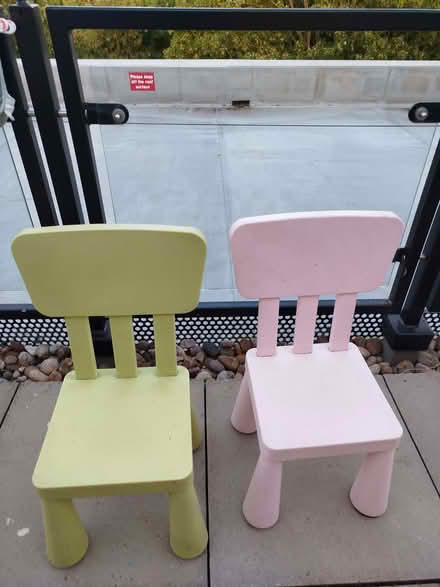 Photo of free 2 x plastic child chairs (Crystal Palace SE19) #1