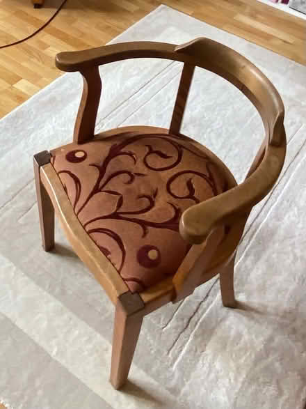 Photo of free Wooden upholstered vintage chair (Hollingdean BN1) #1