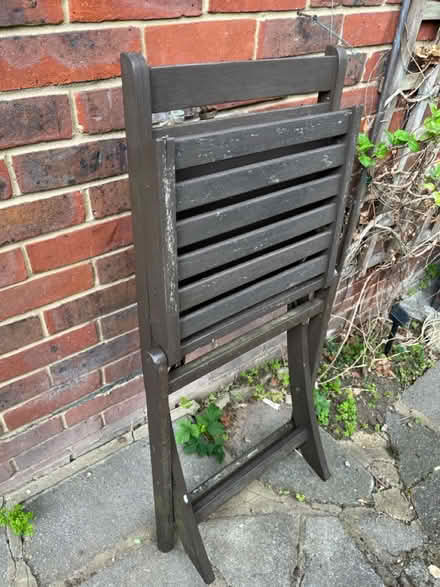 Photo of free 4 outdoor wooden chairs (foldable) (N20 8ah) #4