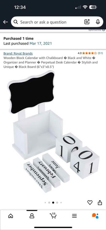 Photo of free Wooden Block Calendar w/ Chalkboard (Somerset) #3