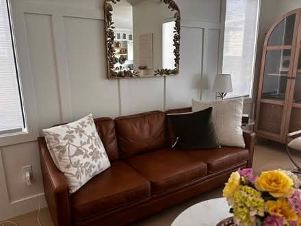 Photo of free Couches faux leather (Westmont and Harriet Ave) #2