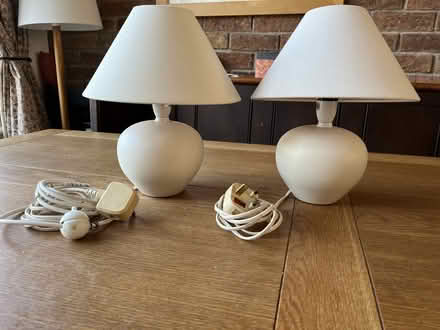 Photo of free Pair cream bedside lamps (Lenton NG7) #2