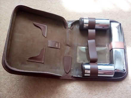 Photo of free Old vanity case with chrome stuff (Ewell) #1