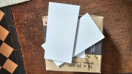 Photo of free One and a half boxes of oblong white tiles (Didsbury M20) #1