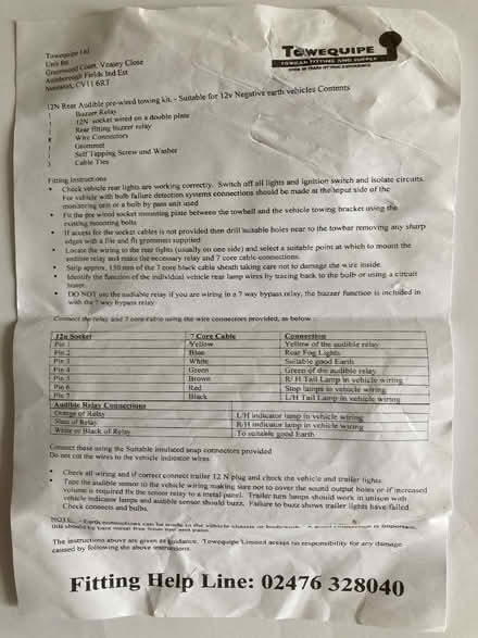 Photo of free Prewired 12v towing kit for trailer indicators (Ravelston EH4) #2