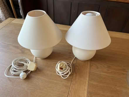 Photo of free Pair cream bedside lamps (Lenton NG7) #1
