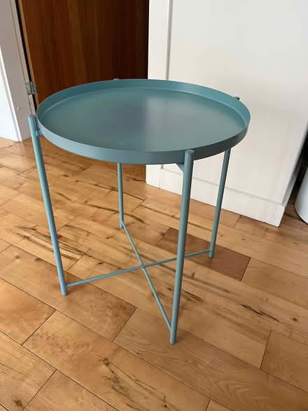 Photo of free Pale blue metal side table (Pilton EH4) #1