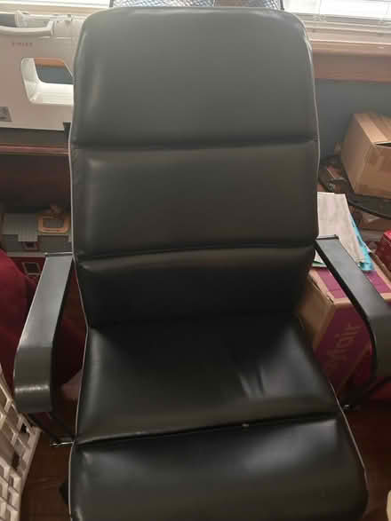 Photo of free Black leather computer chair (Wood-Ridge) #1