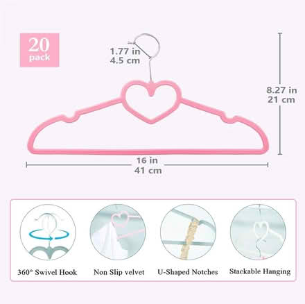 Photo of free Pink & Green Heart Clothing Hanger (U-District) #3