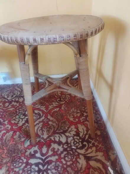 Photo of free Wooden and wicker table (Whittlesey) #1