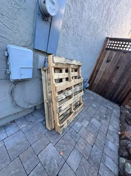 Photo of free 2 Wooden Pallets (Belmont) #1