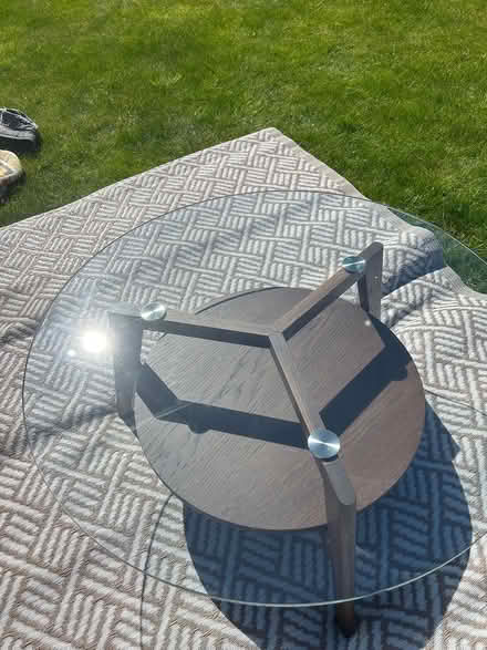 Photo of free Circular glass coffee table as new (LL29) #3