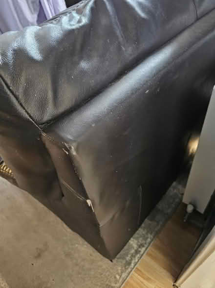 Photo of free Brown leather arm chair (St. Georges TF2) #3