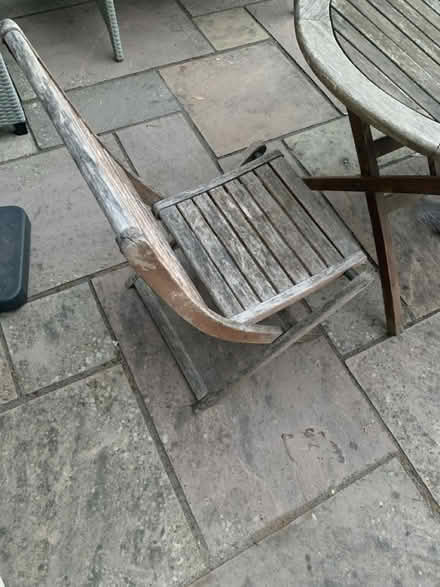 Photo of free Wooden outdoor table and chair (highcliffe BH23) #2