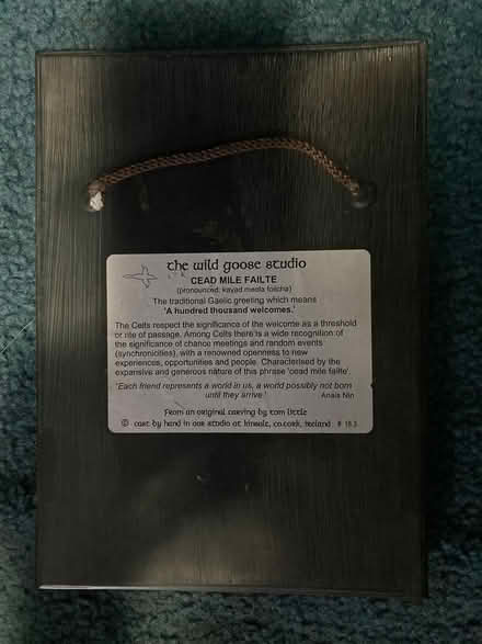 Photo of free Irish welcome plaque (Spring Hill, Somerville) #2