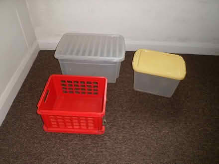 Photo of free Moving House - 4 x Plastic Boxes (Moreton CH46) #1