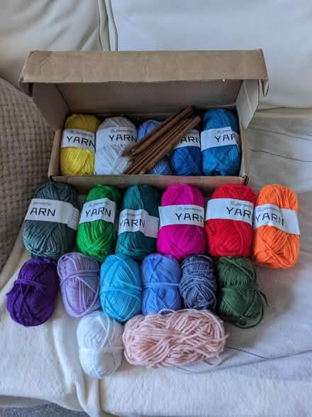 Photo of free 19 Yarn balls and crochet needles (Orton Goldhay PE2) #1