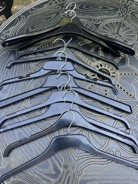 Photo of free 10 Black Plastic Jacket Hangers (Surbiton KT6) #1