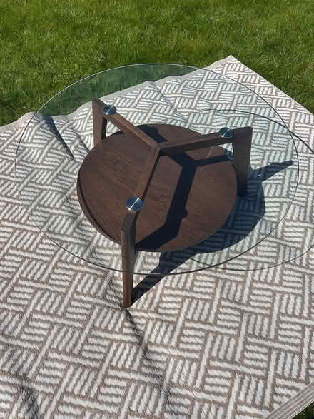 Photo of free Circular glass coffee table as new (LL29) #2