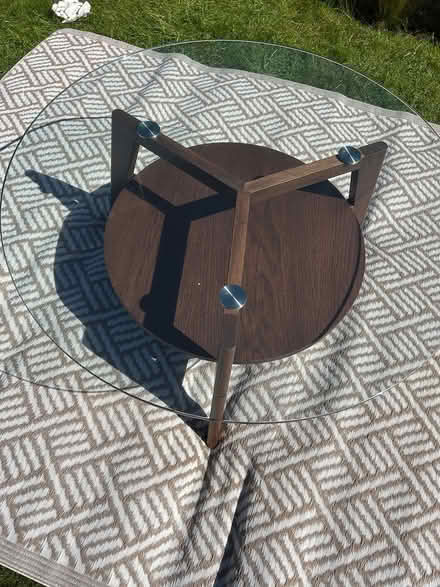 Photo of free Circular glass coffee table as new (LL29) #1