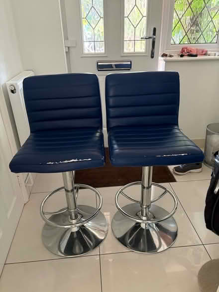 Photo of free 2 blue bar stools (Broxbourne EN10) #1