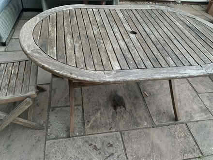 Photo of free Wooden outdoor table and chair (highcliffe BH23) #4