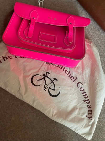 Photo of free Flourescent pink leather satchel bag (Hersham KT12) #1