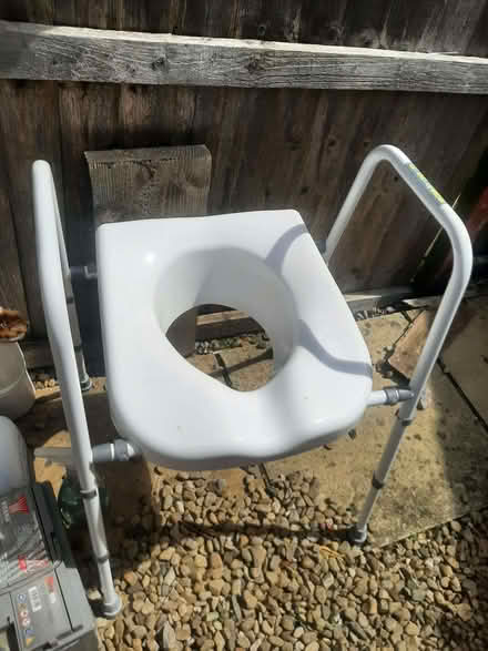 Photo of free Toilet seat raiser and crutches (Heysham LA3) #1