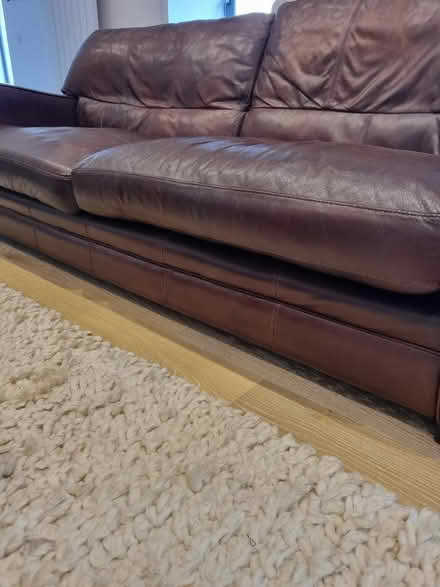 Photo of free 4-seater leather settee (Whitwell CP LE15) #1