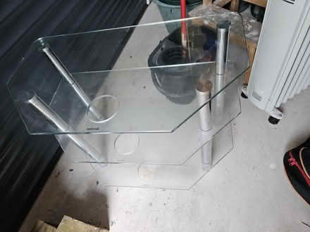 Photo of free Tempered glass and steel TV stand (Camden) #1
