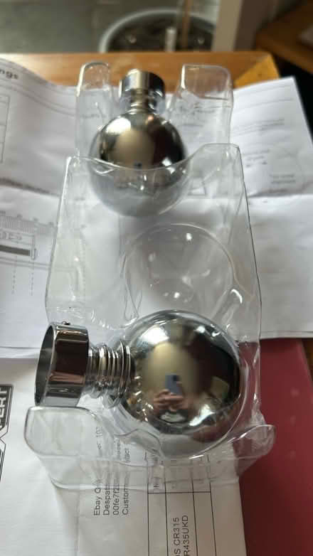 Photo of free Chrome curtains pole finials (Blyth NE24) #1