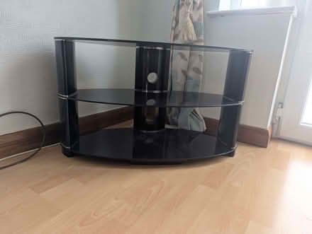 Photo of free Black glass TV stand (Rainhill L35) #2