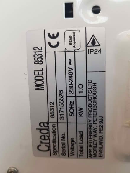 Photo of free Plug in electric wall heater. (Load Brook S6) #2