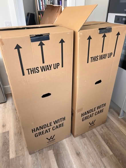 Photo of free Cardboard wardrobe boxes for moving x 2 (Goonhavern TR4) #1